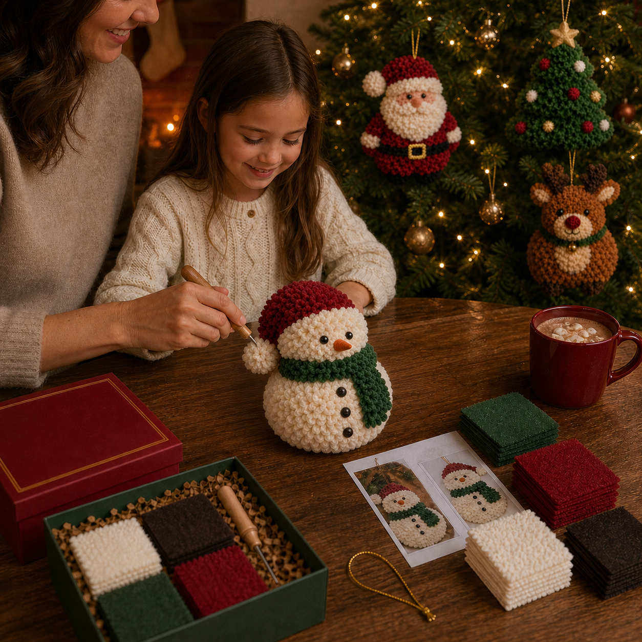 🔥49% Off Last Day - BUY 3 GET 1 FREE🔥 3D Fabric Poke Christmas Ornament Kit.