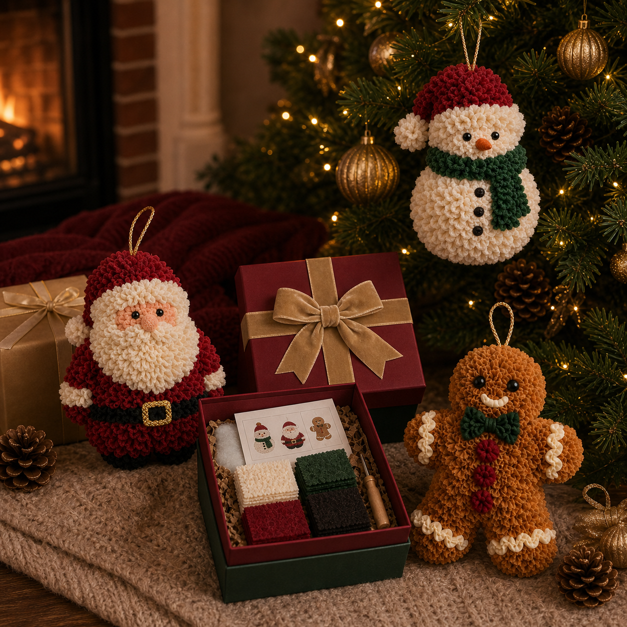 🔥49% Off Last Day - BUY 3 GET 1 FREE🔥 3D Fabric Poke Christmas Ornament Kit.