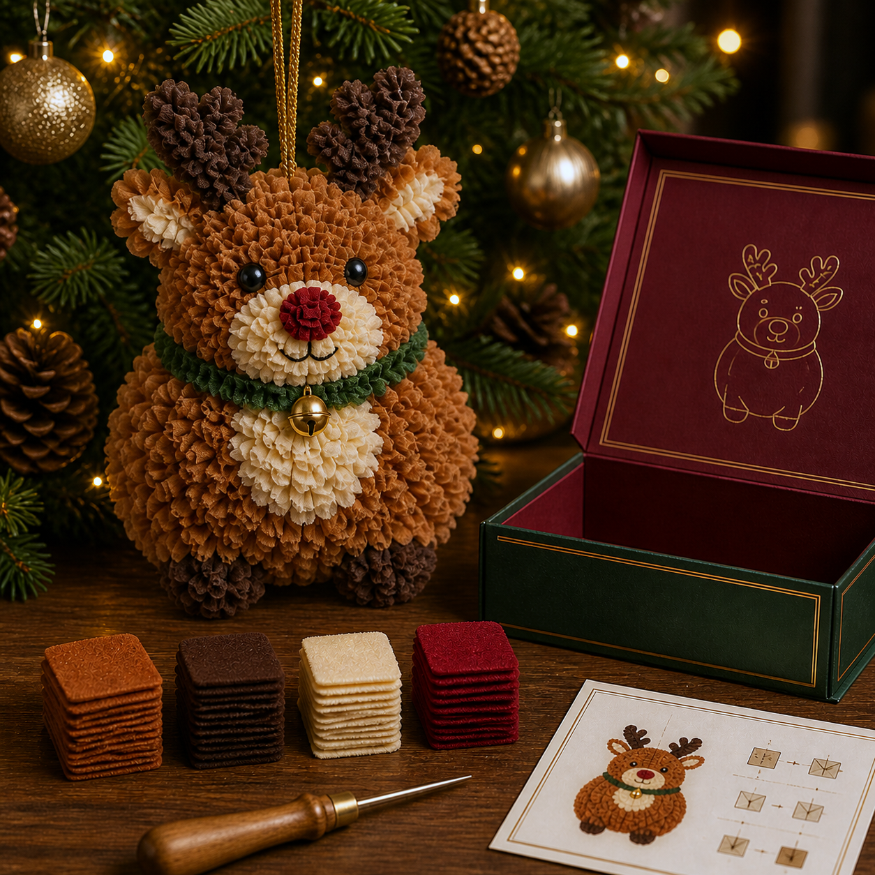 🔥49% Off Last Day - BUY 3 GET 1 FREE🔥 3D Fabric Poke Christmas Ornament Kit.