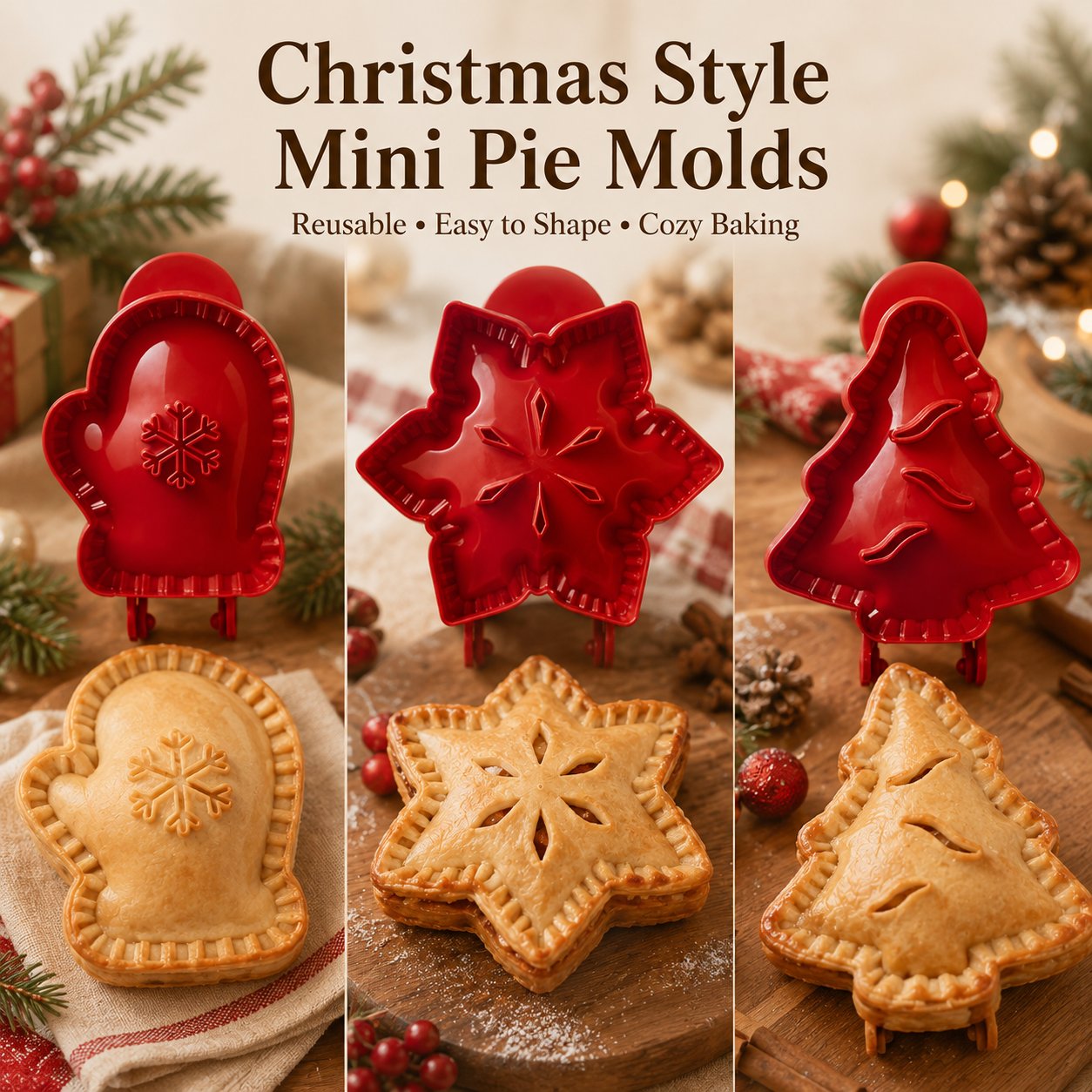 🥧 Beginner-friendly, reusable mini pie mold | 6 fun shapes for easily filling, shaping, and sealing homemade pies and pastries🍎✨