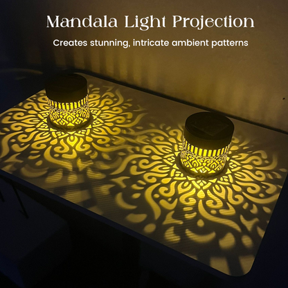 🌀💥Limited Sale Buy 1 Get 1 Free🌞💡Solar Mandala Wall Light Outdoor Garden Fence Projector Lamp Patio Ambient Decor