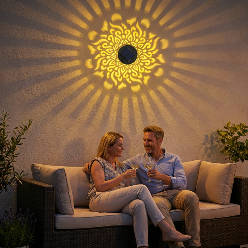 🌀💥Limited Sale Buy 1 Get 1 Free🌞💡Solar Mandala Wall Light Outdoor Garden Fence Projector Lamp Patio Ambient Decor