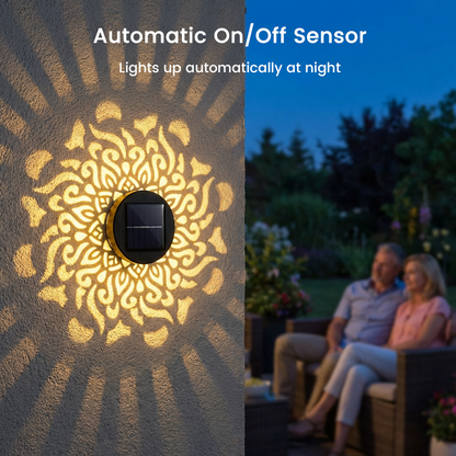🌀💥Limited Sale Buy 1 Get 1 Free🌞💡Solar Mandala Wall Light Outdoor Garden Fence Projector Lamp Patio Ambient Decor